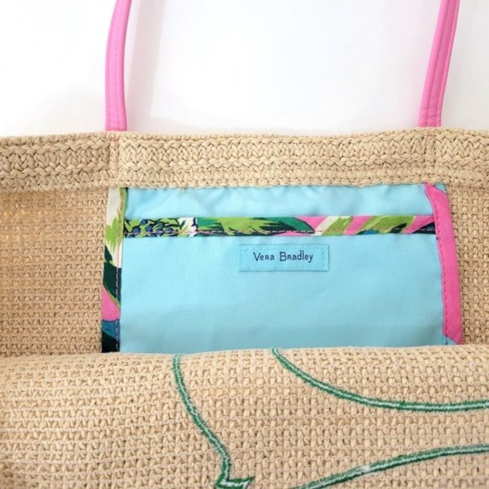 Vera Bradley Tropical Bird Straw Tote Bag - Picture 5 of 7